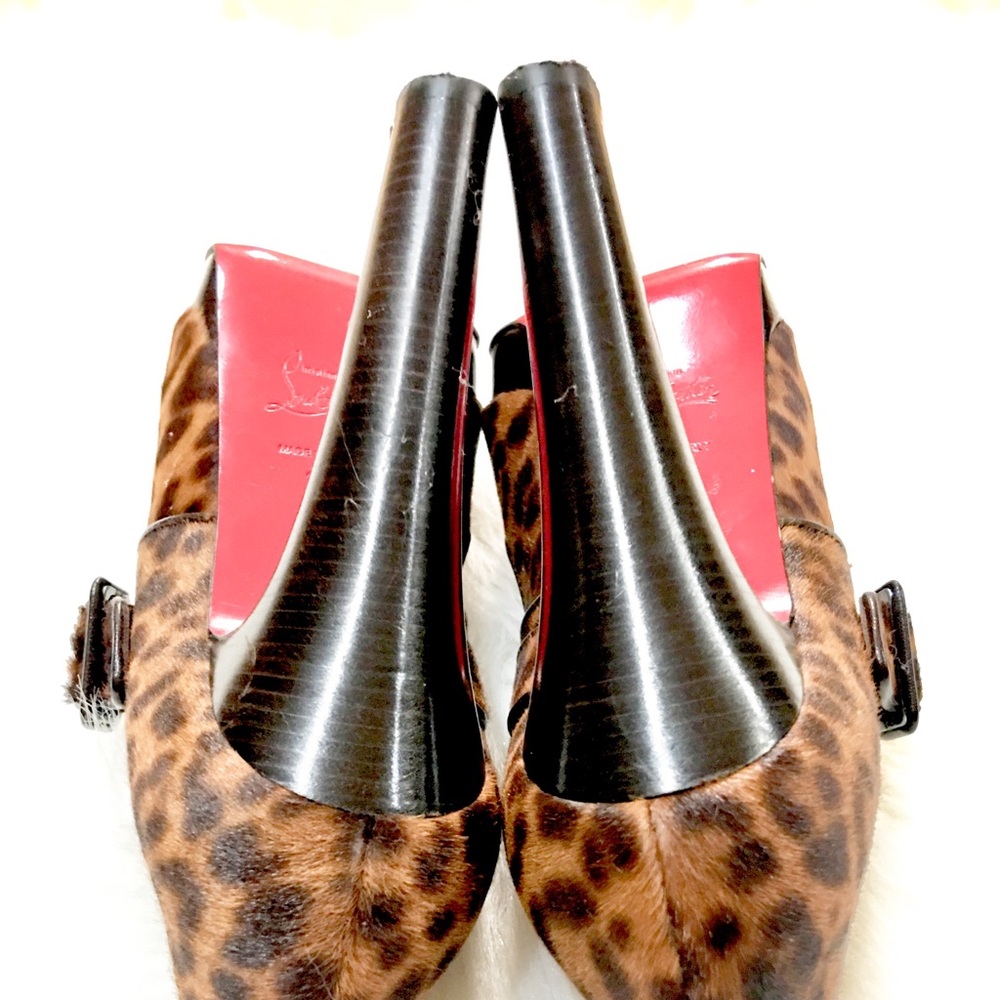 🛑SOLD🛑💯🆑 DORDOGNE LEOPARD PEEP TOE EURO 40 - Picture 6 of 8